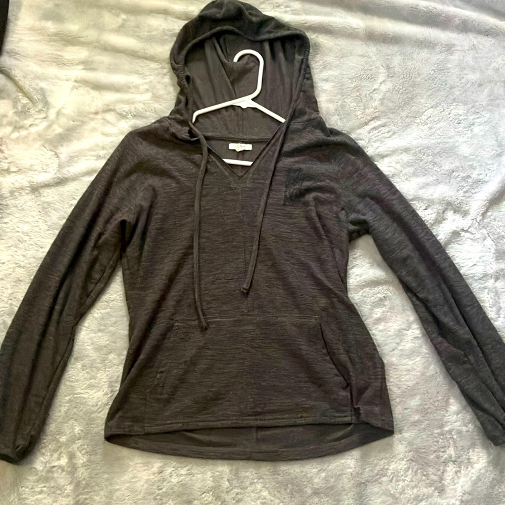 A dark grey, soft hoodie/sweater, size xs